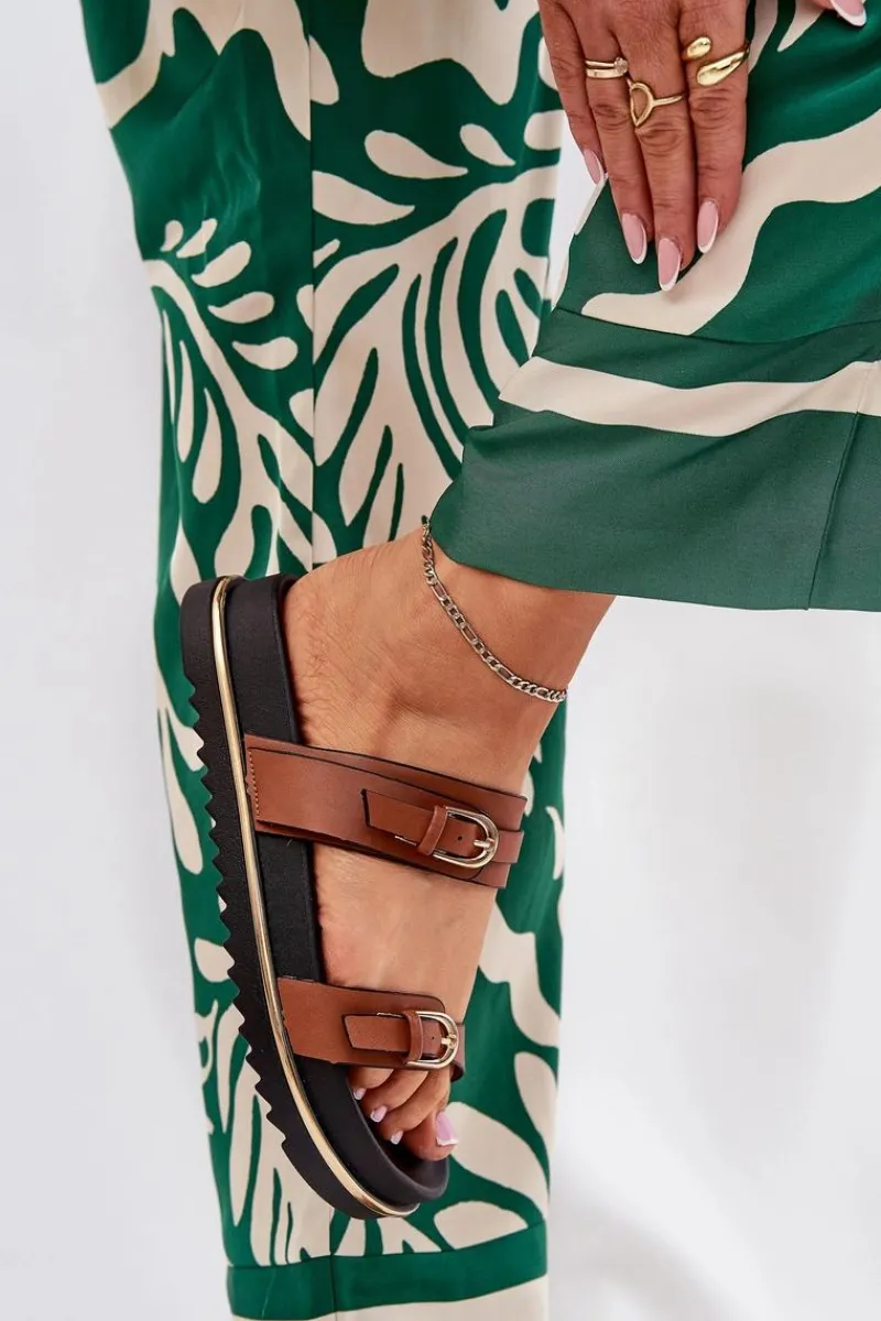 Discount Klapki Damskie Gładkie Na Platformie Z Paskami I Klamrami Camel Ziferte Damskie Klapki Na Platformie|Klapki Damskie Klasyczne