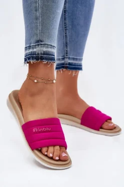 Hot INBLU Klapki Damskie SF000003 Fuksja Różowy