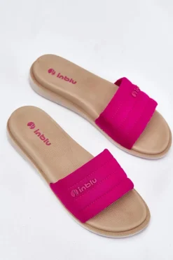 Hot INBLU Klapki Damskie SF000003 Fuksja Różowy