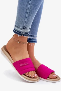 Hot INBLU Klapki Damskie SF000003 Fuksja Różowy