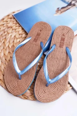 Klapki Sportowe|Klapki Damskie Big Star>Big Star Shoes Klapki Damskie Japonki Big Star Niebieskie AA274A122