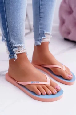 Klapki Sportowe|Klapki Damskie Big Star>Big Star Shoes Klapki Damskie Japonki Big Star Łososiowe DD274A241