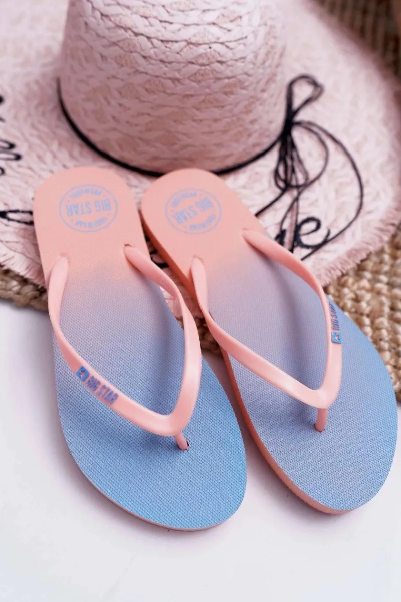 Klapki Sportowe|Klapki Damskie Big Star>Big Star Shoes Klapki Damskie Japonki Big Star Łososiowe DD274A241