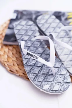 Hot Klapki Damskie Japonki Big Star Szare AA274A143 Damskie Klapki Sportowe|Klapki Damskie Big Star