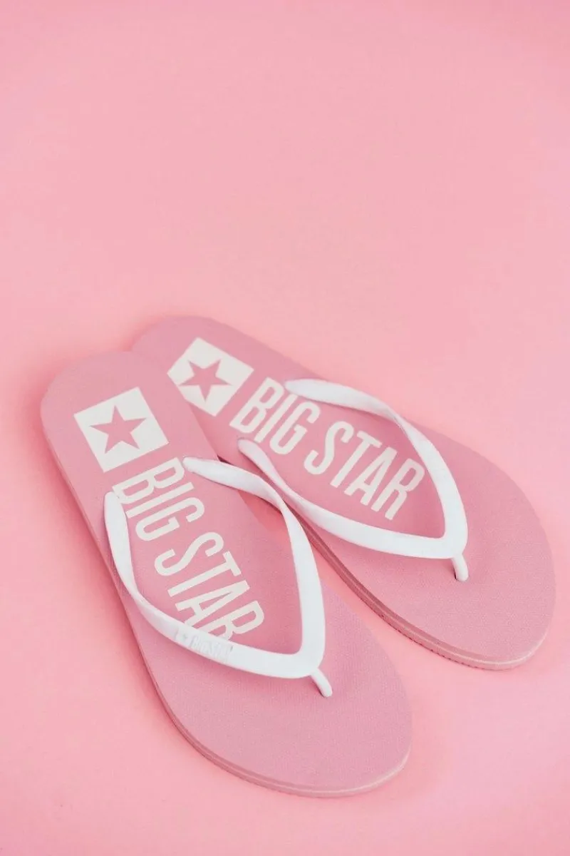 Klapki Sportowe|Klapki Damskie Big Star>Big Star Shoes Klapki Damskie Japonki Big Star Różowe FF274A319