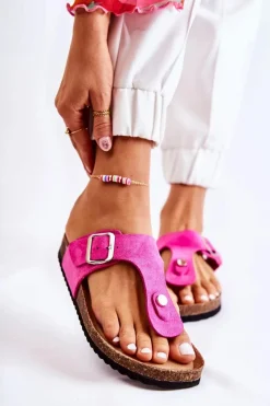 Klapki Korkowe|Klapki Damskie Japonki>Boto Klapki Damskie Japonki Na Korku Różowe Elina