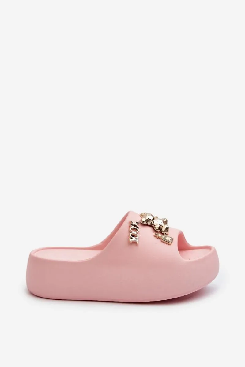 Klapki Basenowe|Klapki Na Platformie>Boto Klapki Damskie Lekkie Piankowe Z Ozdobami Różowe Orchia Różowy