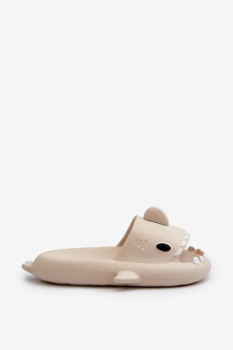 New Boto Klapki Damskie Lekkie Piankowe Z Motywem Rekina Beżowe Kasila