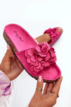 Discount Klapki Damskie Na Korkowej Platformie Z Eko Zamszu Fuksja Jaihini Damskie Klapki Korkowe|Klapki Damskie Klasyczne