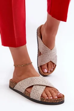 Klapki Korkowe|Klapki Na Platformie>Evento Klapki Damskie Na Korkowej Platformie Beżowe Tesolen