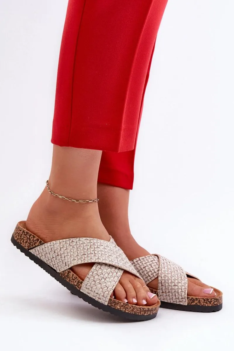 Klapki Korkowe|Klapki Na Platformie>Evento Klapki Damskie Na Korkowej Platformie Beżowe Tesolen