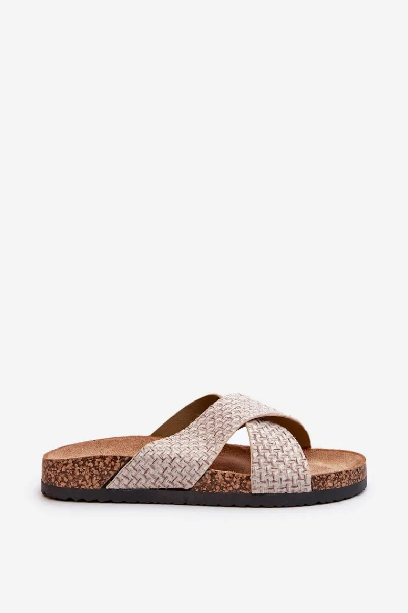 Klapki Korkowe|Klapki Na Platformie>Evento Klapki Damskie Na Korkowej Platformie Beżowe Tesolen