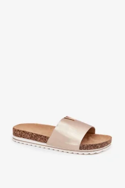 Klapki Korkowe|Klapki Na Platformie></noscript>Boto Klapki Damskie Na Korkowej Platformie Z Ozdobnym Detalem Złote Vessira