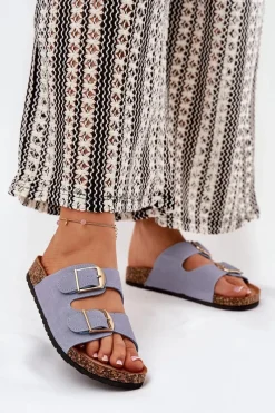 Outlet Klapki Damskie Na Korkowej Platformie Ze Złotymi Klamrami e Lisavionea Damskie Klapki Korkowe|Klapki Damskie Klasyczne