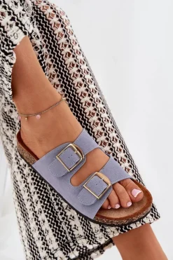 Outlet Klapki Damskie Na Korkowej Platformie Ze Złotymi Klamrami e Lisavionea Damskie Klapki Korkowe|Klapki Damskie Klasyczne