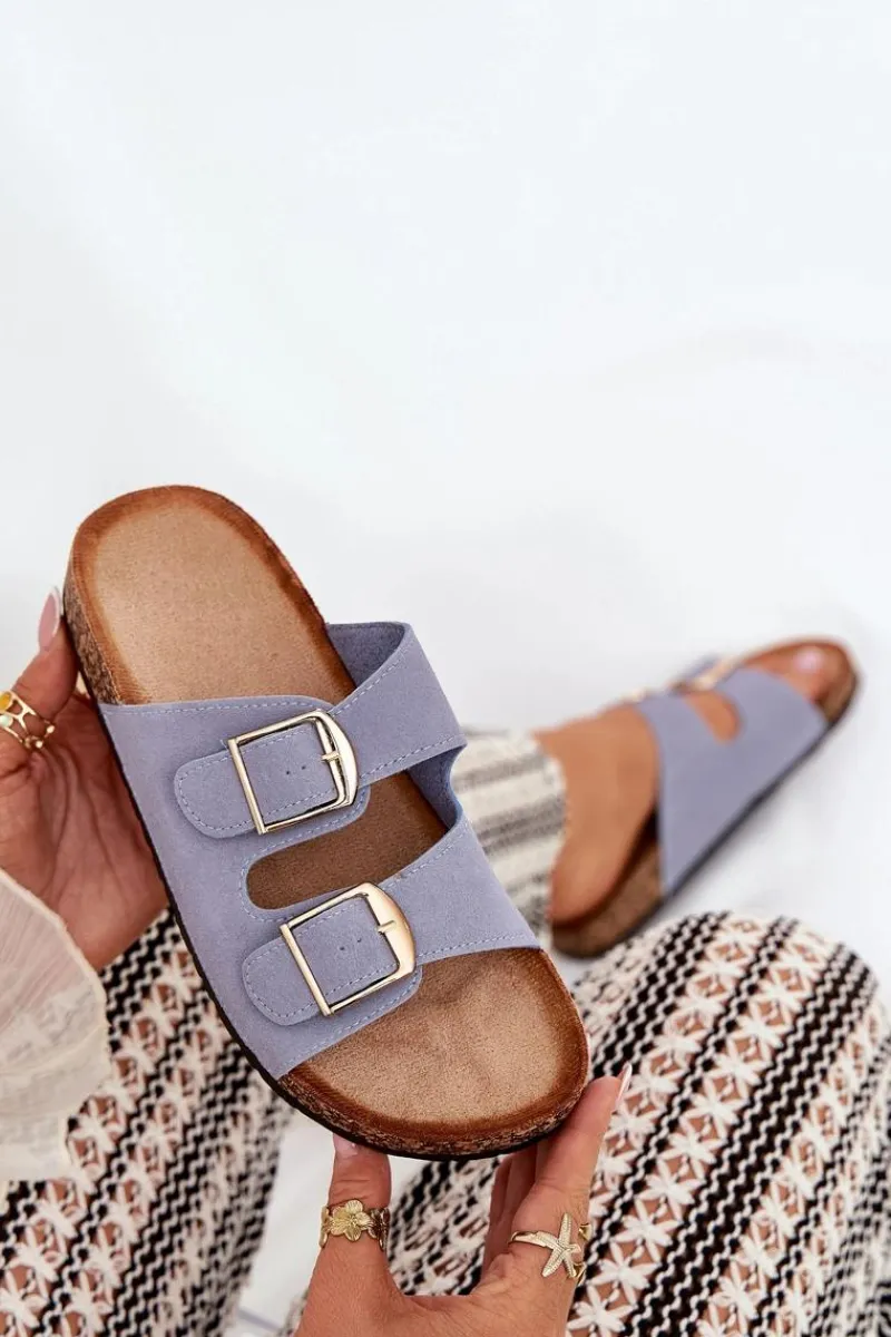 Outlet Klapki Damskie Na Korkowej Platformie Ze Złotymi Klamrami e Lisavionea Damskie Klapki Korkowe|Klapki Damskie Klasyczne