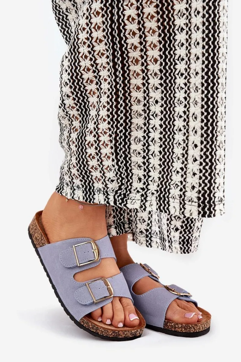 Outlet Klapki Damskie Na Korkowej Platformie Ze Złotymi Klamrami e Lisavionea Damskie Klapki Korkowe|Klapki Damskie Klasyczne