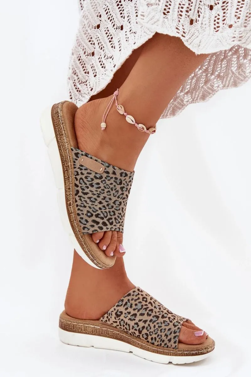 Discount Klapki Damskie Na Koturnie Panterka Norozi Damskie Klapki Na Koturnie|Klapki Na Platformie