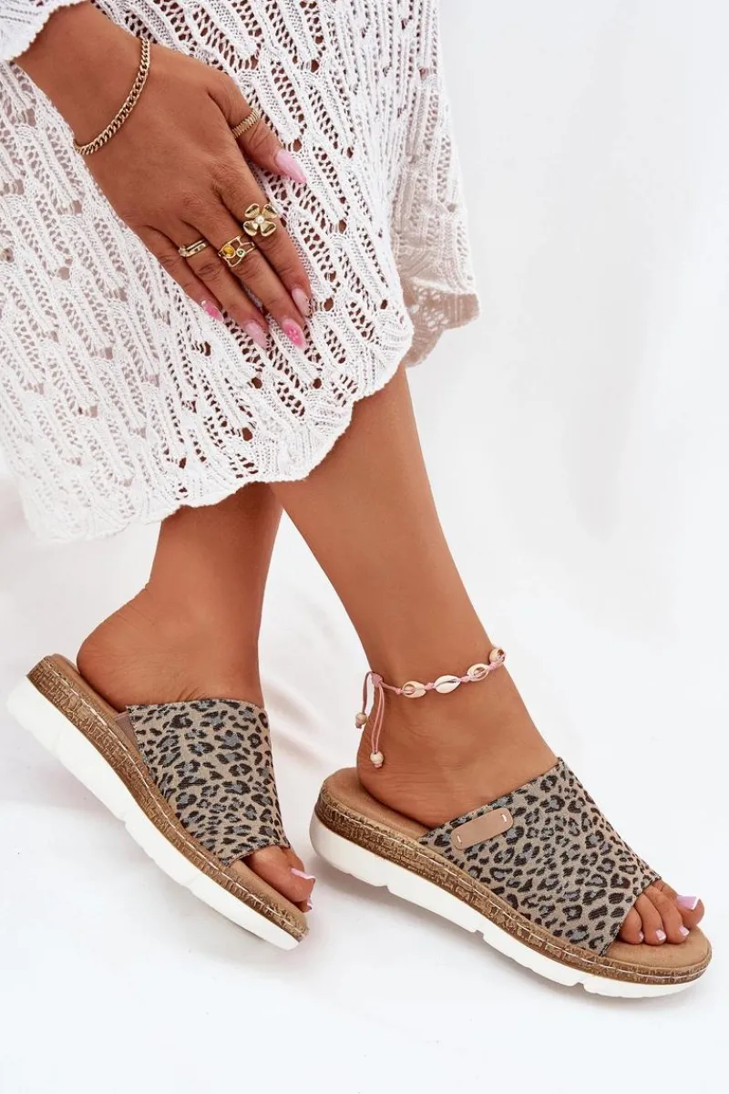 Discount Klapki Damskie Na Koturnie Panterka Norozi Damskie Klapki Na Koturnie|Klapki Na Platformie