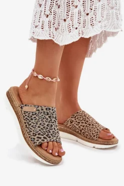 Discount Klapki Damskie Na Koturnie Panterka Norozi Damskie Klapki Na Koturnie|Klapki Na Platformie