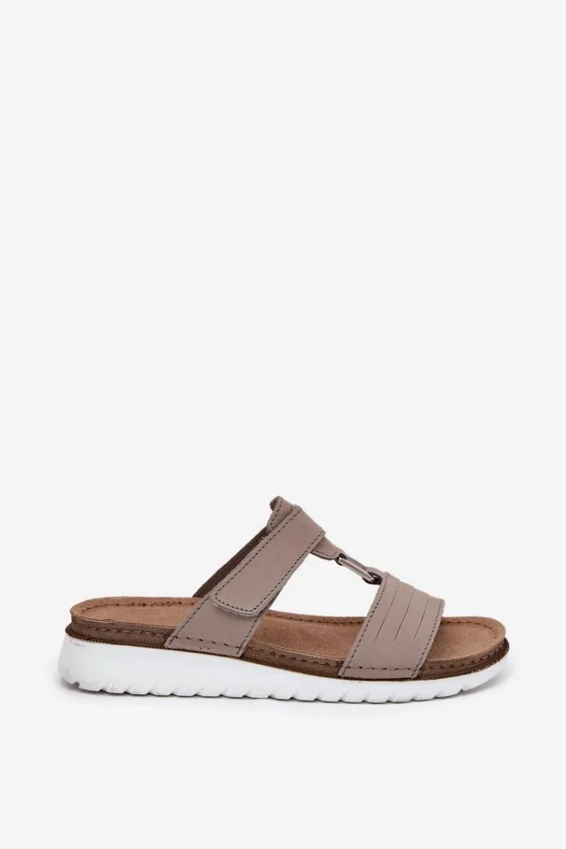 Klapki Damskie Klasyczne>INBLU Klapki Damskie Na Koturnie CN0007GU Beżowe