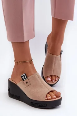 Klapki Na Koturnie|Klapki Damskie Klasyczne><noscript><img width=