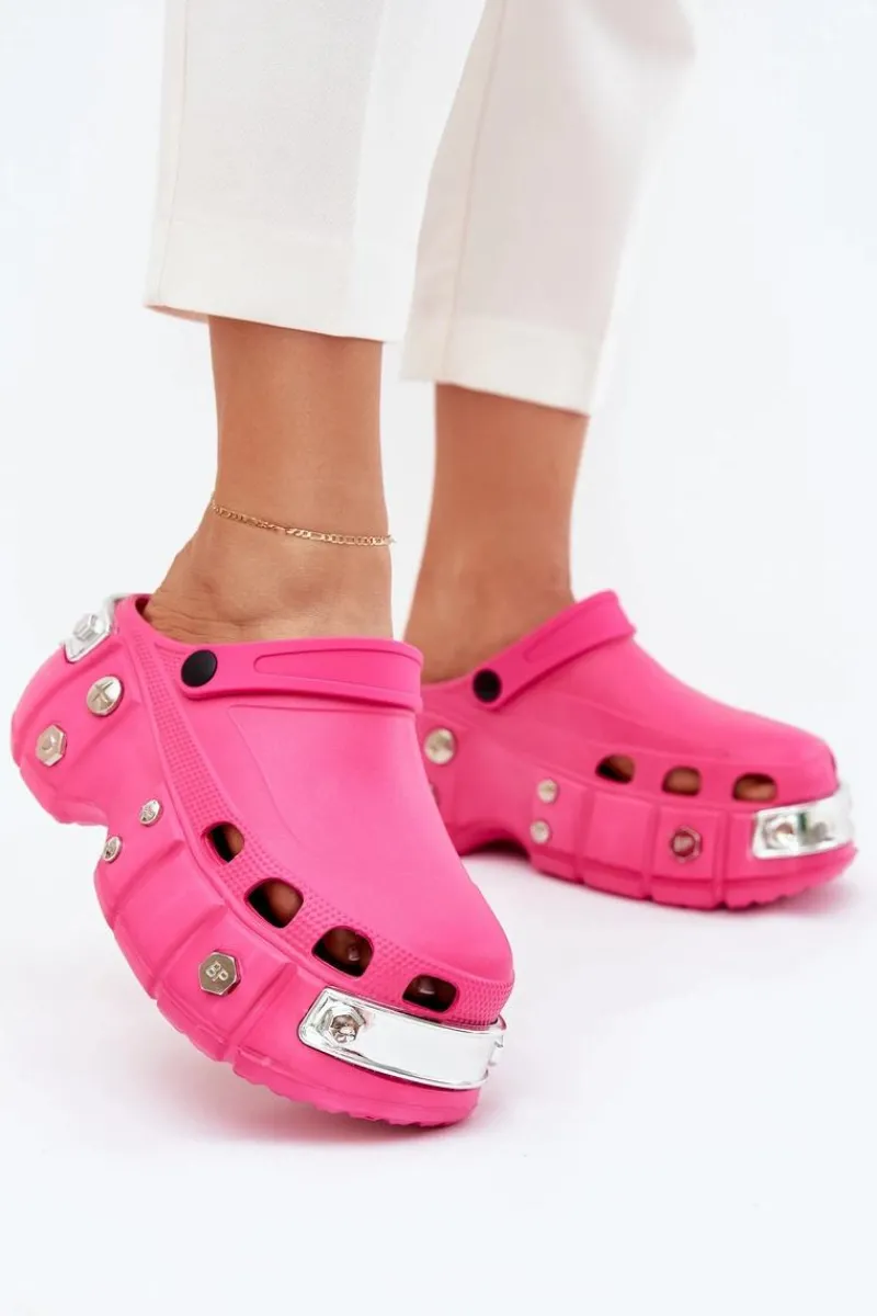 Clearance Klapki Damskie Na Masywnej Platformie Fuksja Korina Damskie Klapki Basenowe|Klapki Na Platformie