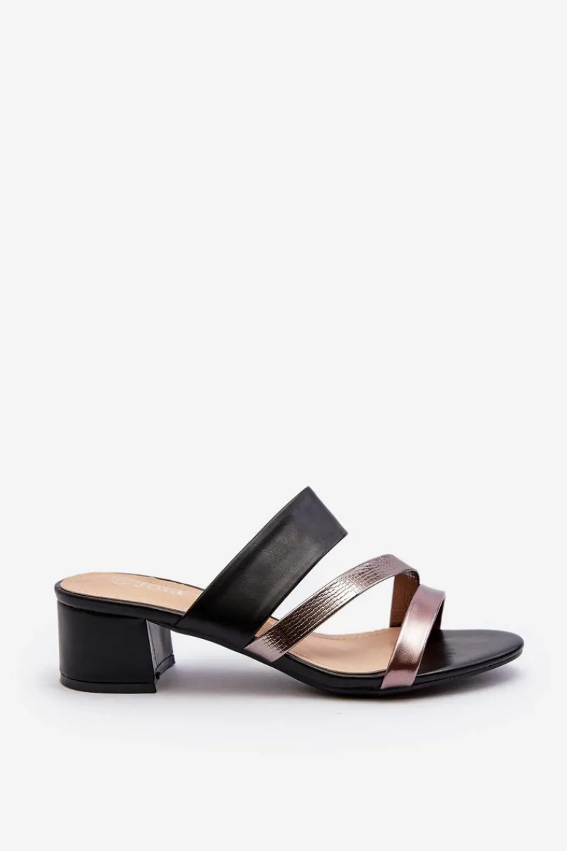 Klapki Na Obcasie|Klapki Damskie Klasyczne>Boto Klapki Damskie Na Niskim Obcasie Czarne Rosila