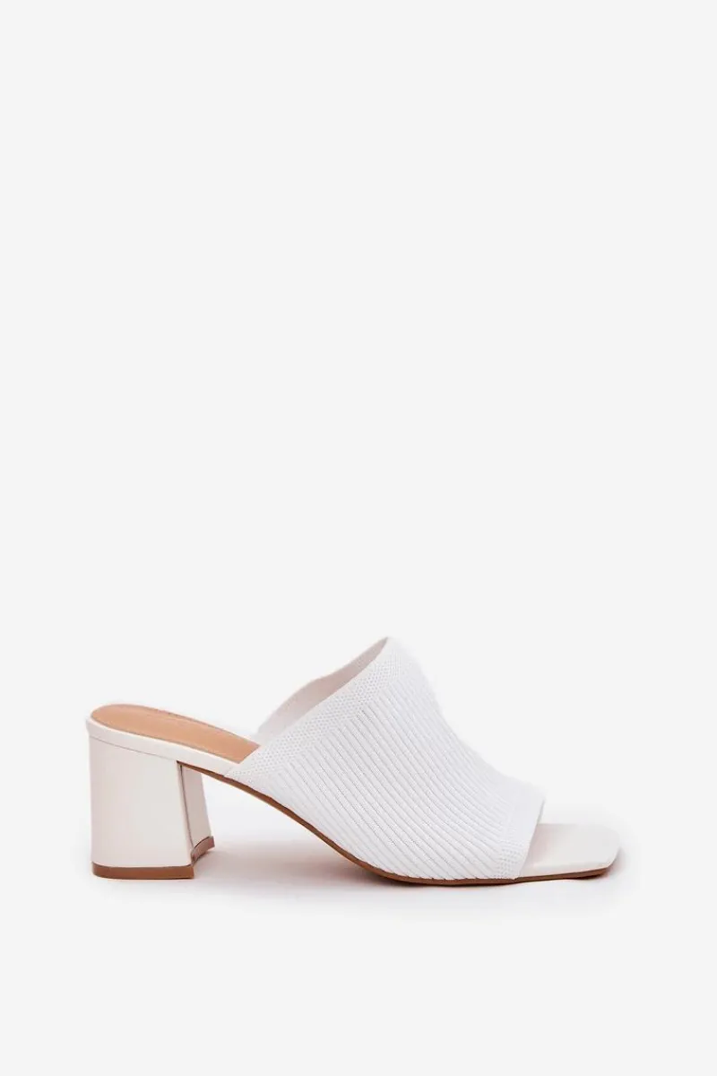 Klapki Na Obcasie|Klapki Damskie Klasyczne>Boto Klapki Damskie Na Obcasie Typu Słupek Białe Wenilan