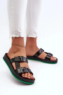 New ZAXY Klapki Damskie Na Płaskiej Podeszwie LL285073 Czarne Czarny