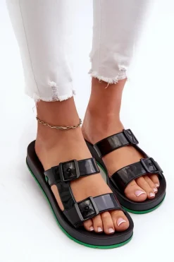 New ZAXY Klapki Damskie Na Płaskiej Podeszwie LL285073 Czarne Czarny