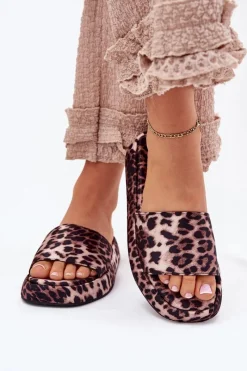 Clearance Klapki Damskie Na Platformie Panterka Dovasse Damskie Klapki Na Platformie|Klapki Damskie Klasyczne