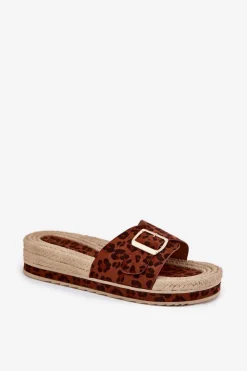 Best Klapki Damskie Na Platformie Ze Złotą Klamrą Panterka Selira Damskie Klapki Na Platformie|Klapki Damskie Klasyczne