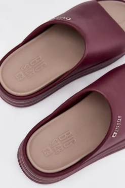 Best Big Star Shoes Klapki Damskie Na Platformie Big Star SS274425 Bordowe Czerwony