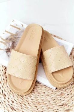 Klapki Damskie Big Star|Klapki Na Platformie>Big Star Shoes Klapki Damskie Na Platformie Big Star HH274689 Żółte