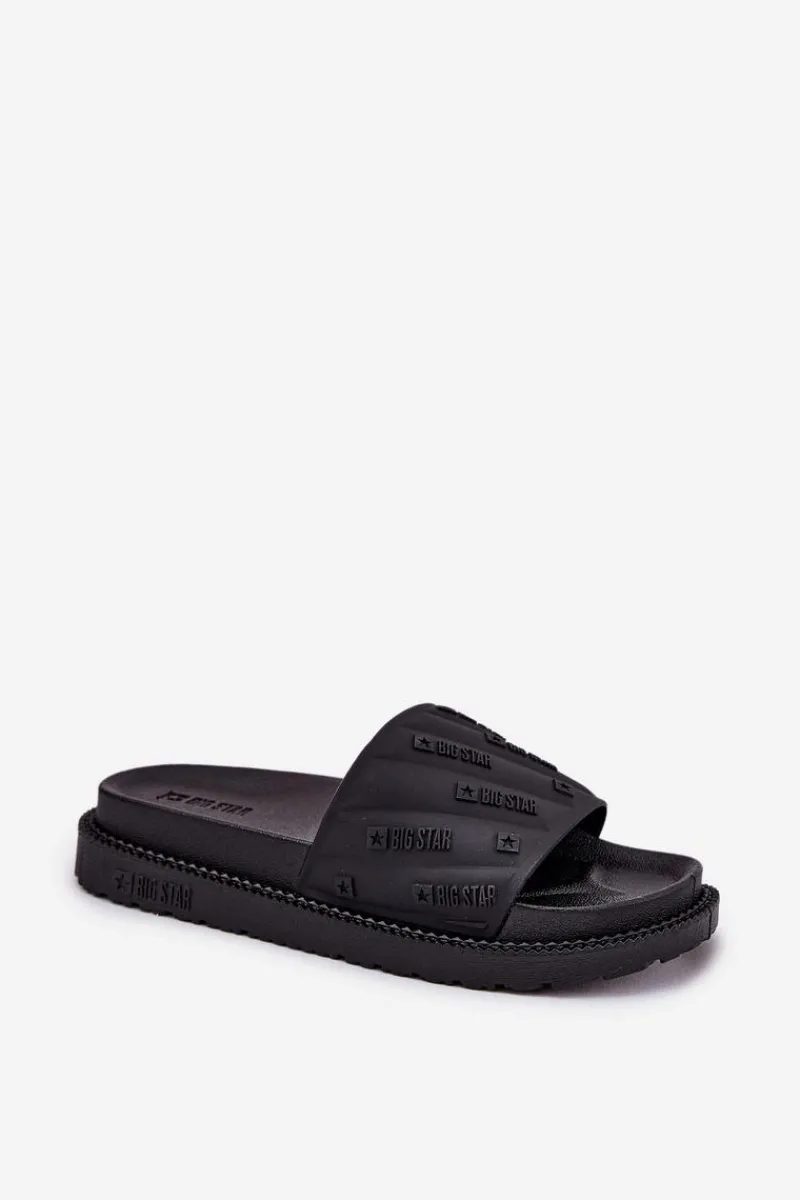 Sale Klapki Damskie Na Platformie Big Star RR274A540 Czarne Damskie Klapki Damskie Big Star|Klapki Na Platformie
