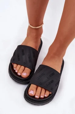 Sale Klapki Damskie Na Platformie Big Star RR274A540 Czarne Damskie Klapki Damskie Big Star|Klapki Na Platformie