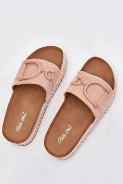 Boto Klapki Damskie Na Platformie Z Ozdobą Różowe Daphira