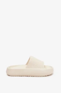 Klapki Na Platformie|Klapki Damskie Klasyczne>Boto Klapki Damskie Na Platformie Z Wycięciem Ecru Ameira Biały