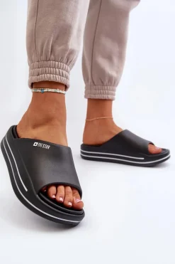 Klapki Damskie Big Star|Klapki Basenowe>Big Star Shoes Klapki Damskie Na Platformie Big Star NN274A037 Czarne Czarny