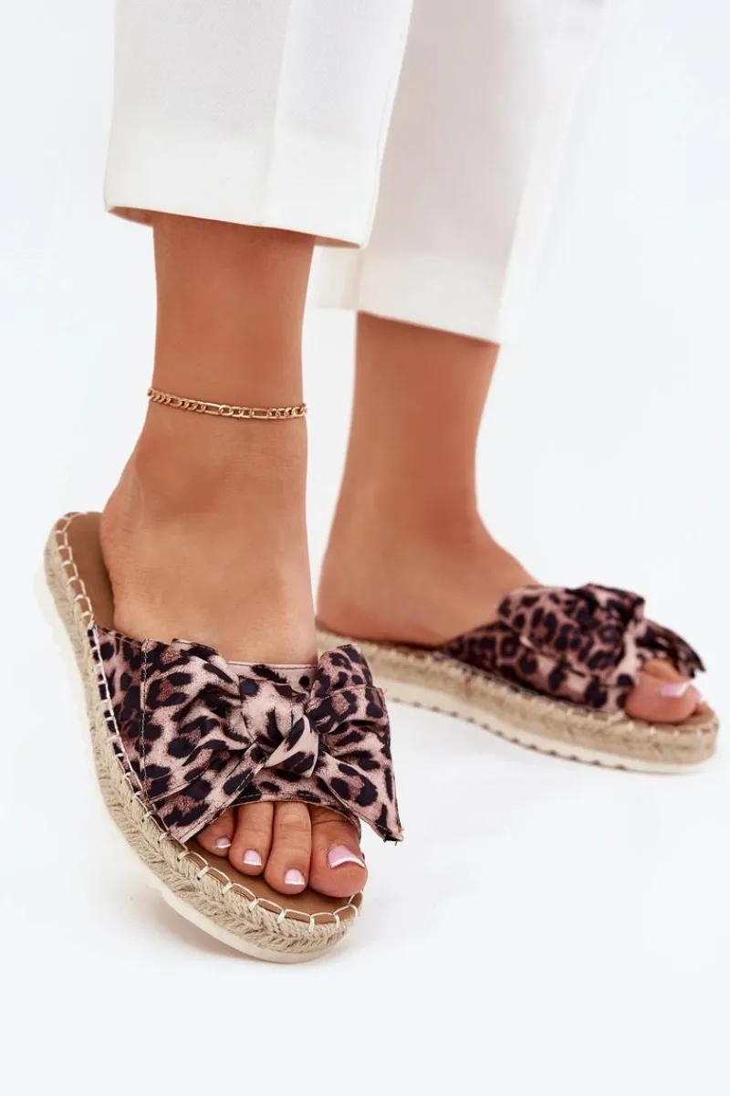 Klapki Na Platformie|Klapki Damskie Klasyczne>Boto Klapki Damskie Na Platformie Z Plecionką I Kokardką Panterka Alpireda