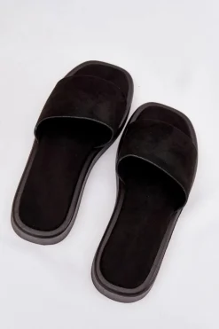 Online Boto Klapki Damskie Na Platformie Z Eko Zamszu Czarne Jorina Czarny