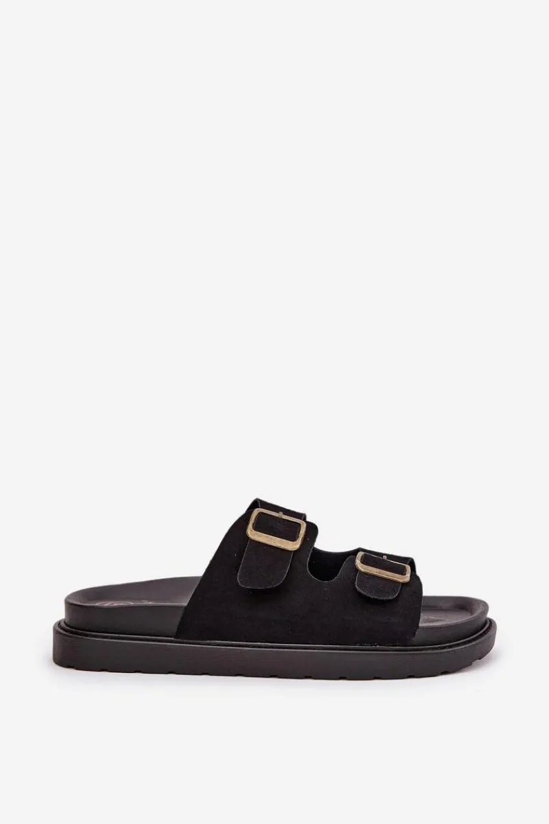 Klapki Damskie Na Platformie Z Klamrami Czarne Simbes Damskie Klapki Na Platformie|Klapki Damskie Klasyczne