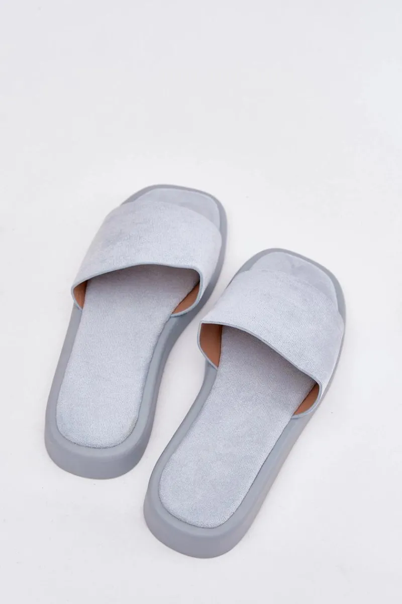 Klapki Na Platformie|Klapki Damskie Klasyczne>Boto Klapki Damskie Na Platformie Z Eko Zamszu Jasnoe Jorina Niebieski