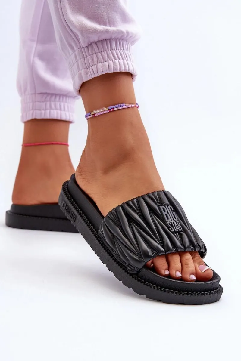 Clearance Big Star Shoes Klapki Damskie Na Platformie Big Star NN274A745 Czarne