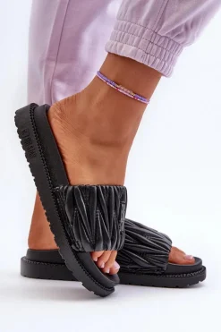 Clearance Big Star Shoes Klapki Damskie Na Platformie Big Star NN274A745 Czarne