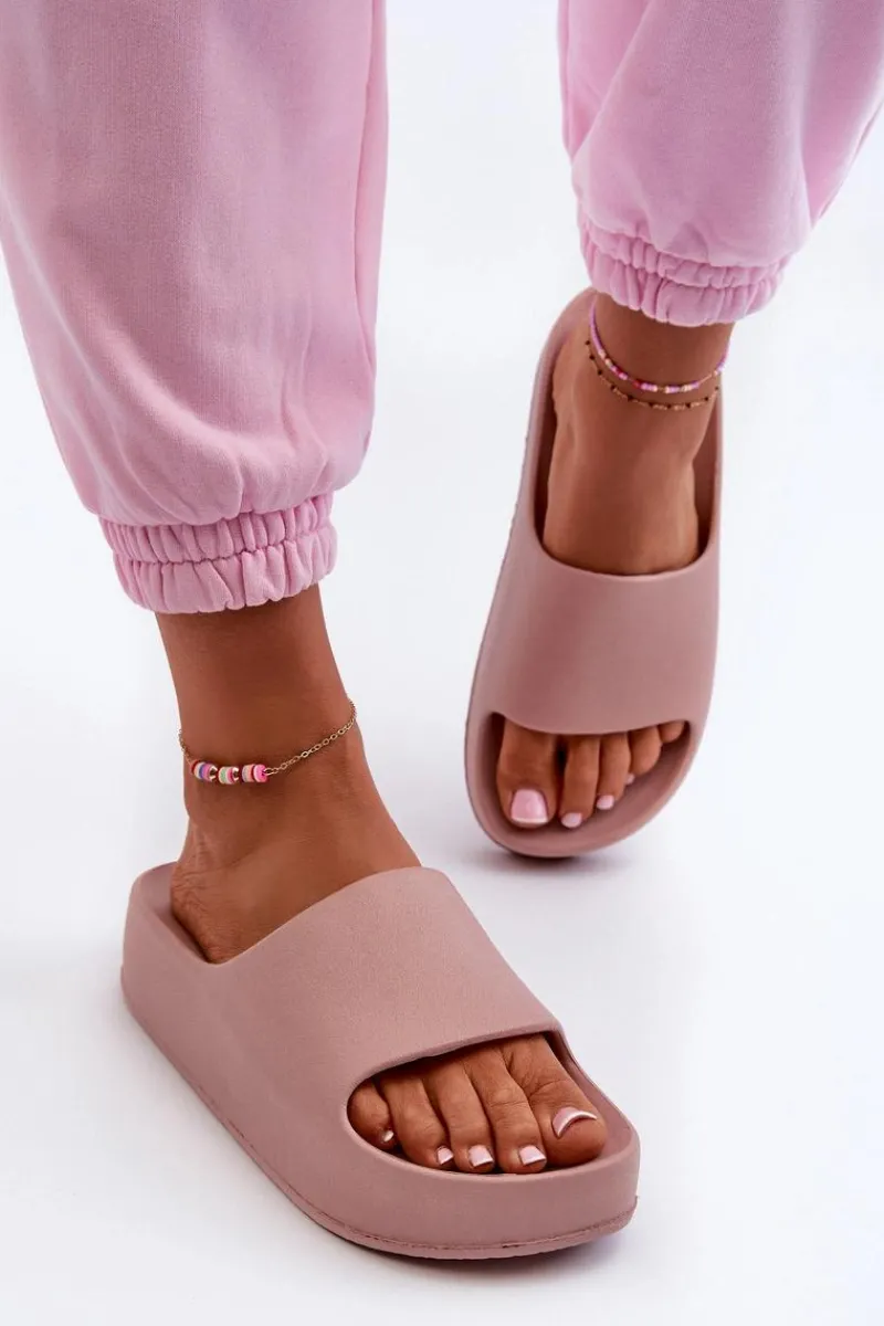 Clearance Klapki Damskie Na Platformie Piankowe Różowe Airaplea Damskie Klapki Basenowe|Klapki Na Platformie