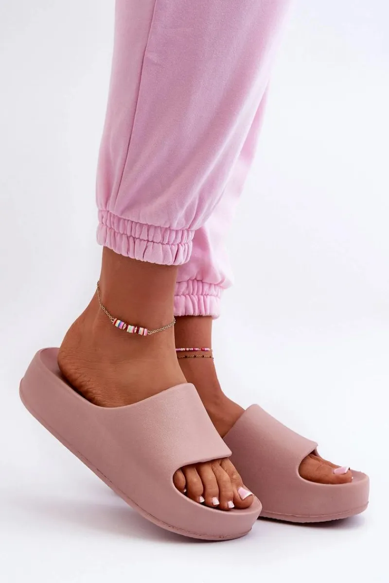 Clearance Klapki Damskie Na Platformie Piankowe Różowe Airaplea Damskie Klapki Basenowe|Klapki Na Platformie