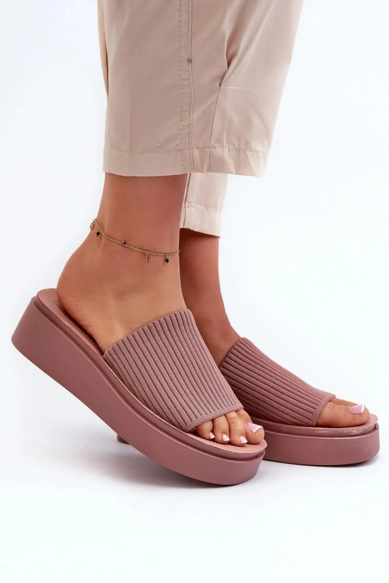 Klapki Na Platformie|Klapki Damskie Klasyczne>Buty Sergio Leone Klapki Damskie Na Platformie Sergio Leone SK083H Różowe