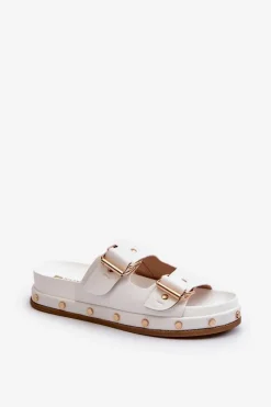 Hot Klapki Damskie Na Platformie Big Star NN274081 Białe Damskie Klapki Damskie Big Star|Klapki Damskie Klasyczne